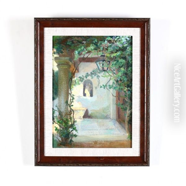 Dappled Courtyard Oil Painting by Colin Campbell Cooper