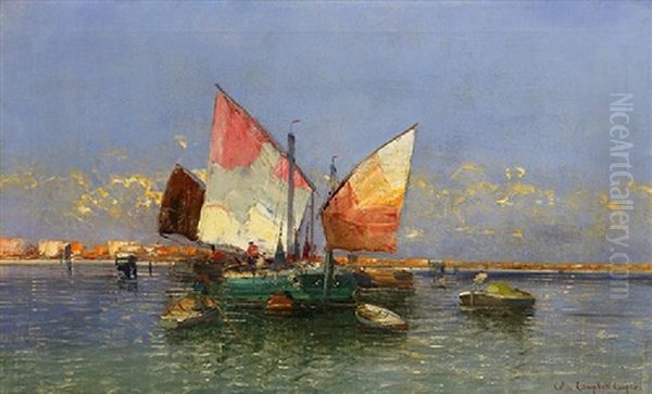 Italian Fishing Boats Oil Painting by Colin Campbell Cooper