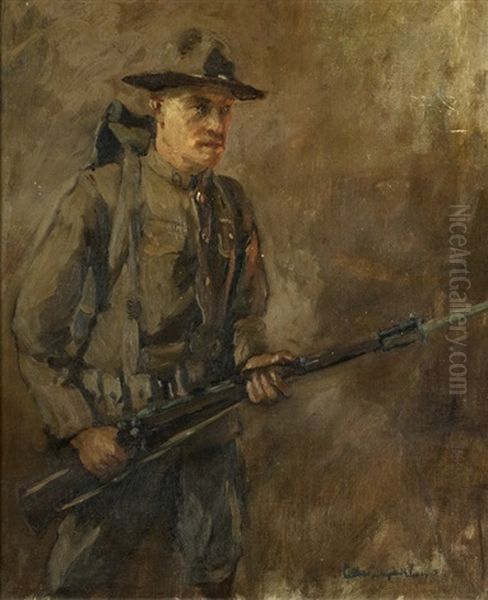 Portrait Of A Soldier Oil Painting by Colin Campbell Cooper