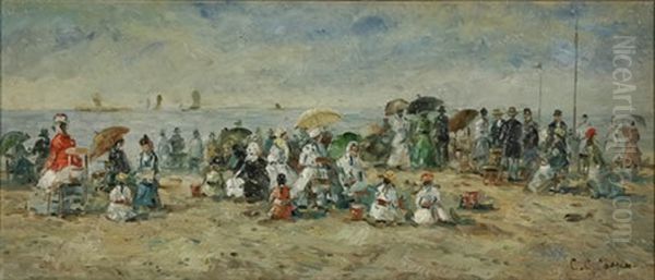 Beach Scene Oil Painting by Colin Campbell Cooper