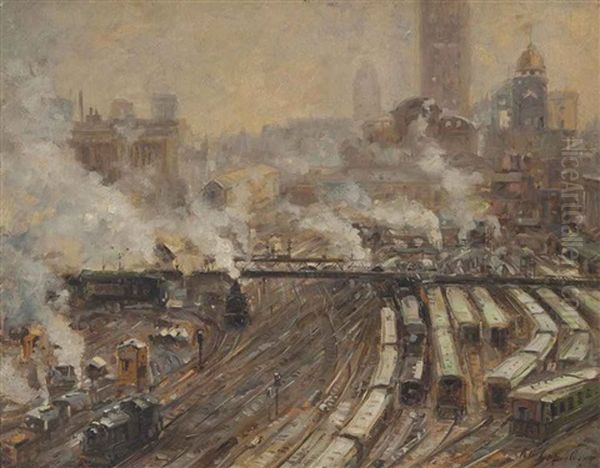 Grand Central Oil Painting by Colin Campbell Cooper