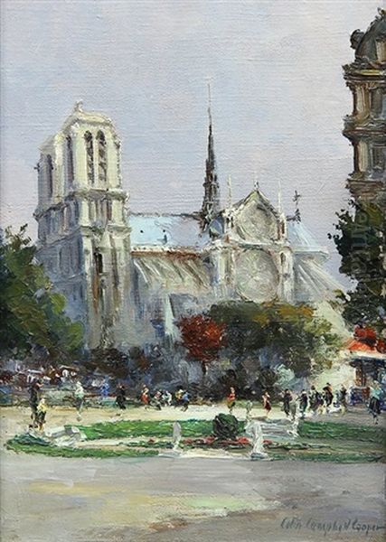 View Of Notre Dame, Paris, France Oil Painting by Colin Campbell Cooper