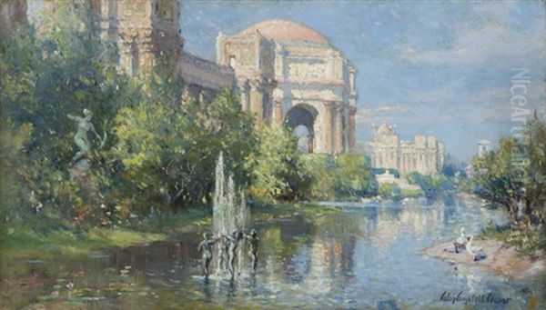 Palace Of Fine Arts And Reflecting Pool, Panama Pacific International Exposition, San Francisco Oil Painting by Colin Campbell Cooper