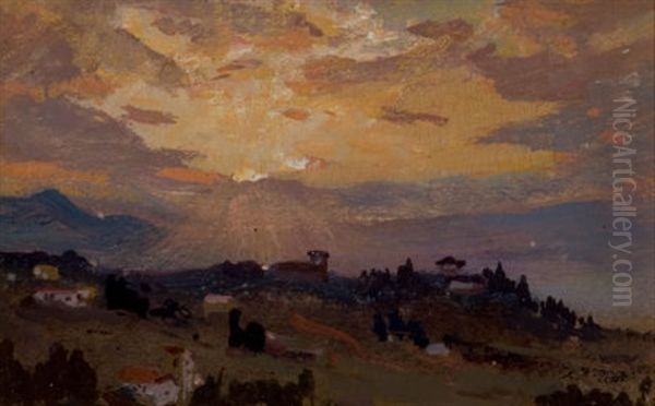 Valley Of The Arno (pair) Oil Painting by Colin Campbell Cooper