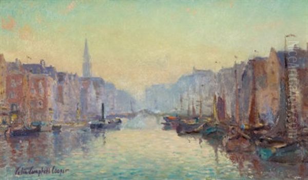 A Canal In Rotterdam Oil Painting by Colin Campbell Cooper