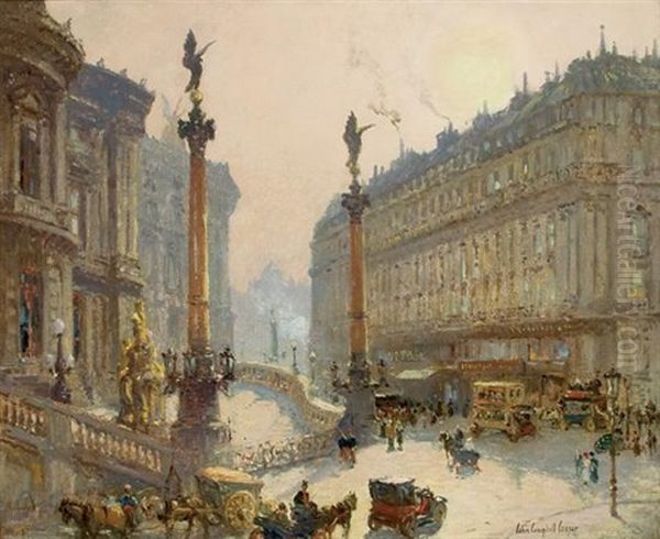 Place De La Opera, Paris Oil Painting by Colin Campbell Cooper