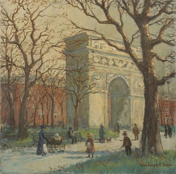 Washington Square Park Oil Painting by Colin Campbell Cooper