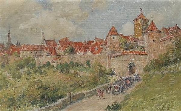 Approaching The Gates Of A City Oil Painting by Colin Campbell Cooper