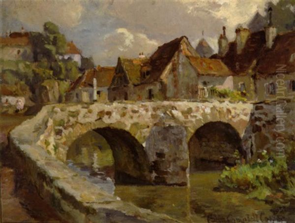 A View Of An European Village Oil Painting by Colin Campbell Cooper