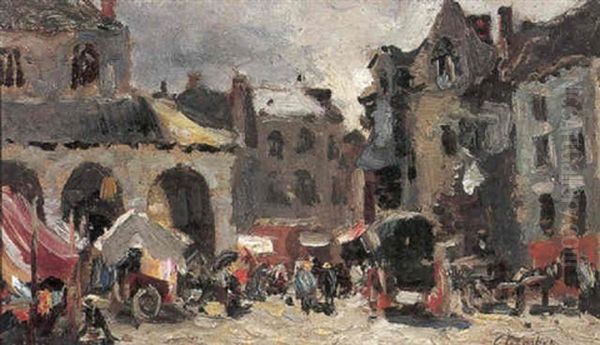 Market Day Oil Painting by Colin Campbell Cooper