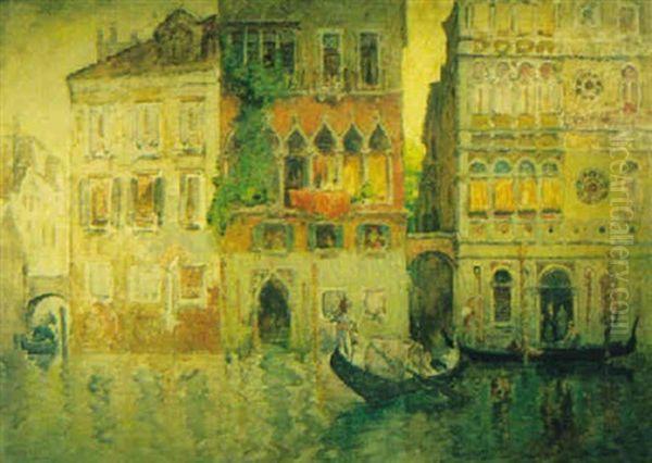 Venice Canal Scene Oil Painting by Colin Campbell Cooper