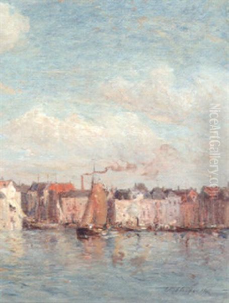 Harbor Scene, Amsterdam Oil Painting by Colin Campbell Cooper