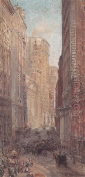 Wall Street, New York Oil Painting by Colin Campbell Cooper