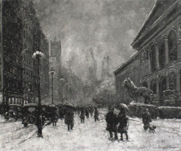 Chicago In Winter Oil Painting by Colin Campbell Cooper