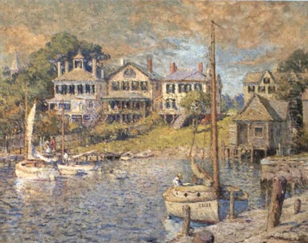 At Edgartown, Martha's Vineyard Oil Painting by Colin Campbell Cooper