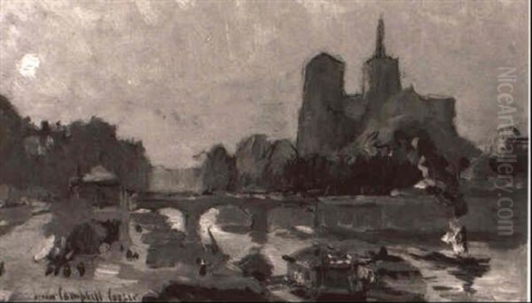 View Of Notre Dame Oil Painting by Colin Campbell Cooper