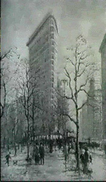 Madison Square: The Flatiron Building Oil Painting by Colin Campbell Cooper