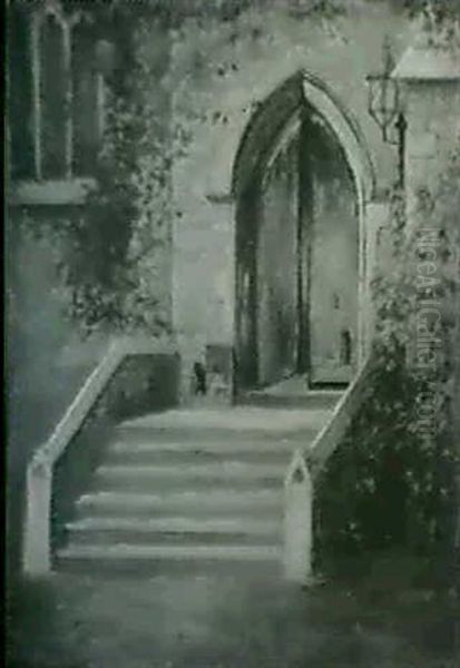 Views Of Church Door Oil Painting by Colin Campbell Cooper