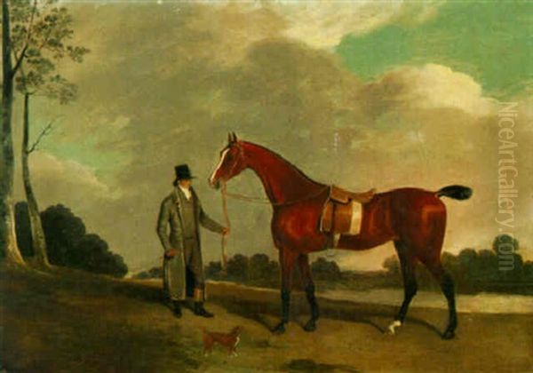 Sir Richard Talbot With A Hunter Oil Painting by Edwin Cooper