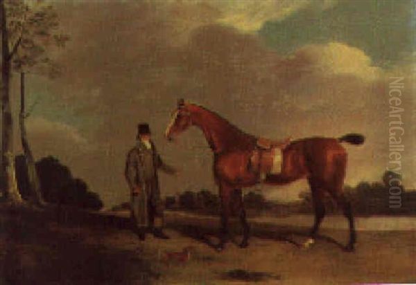 Sir Richard Talbot With A Hunter Oil Painting by Edwin Cooper