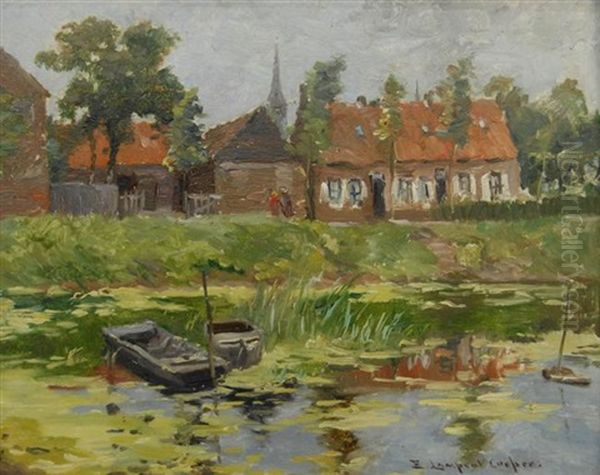 Below The Dyke, Holland Oil Painting by Emma Lampert Cooper