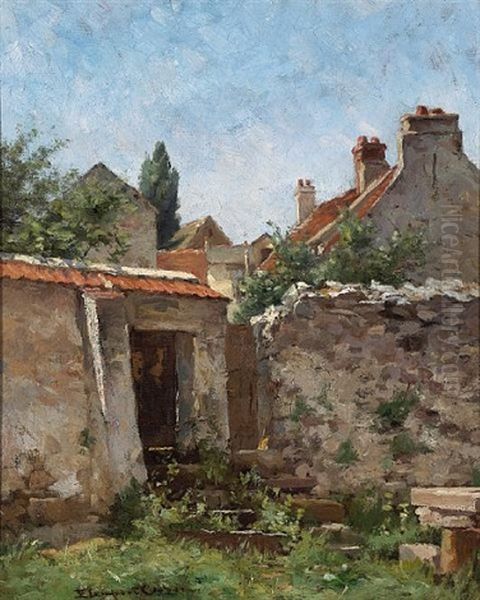 European Village Oil Painting by Emma Lampert Cooper