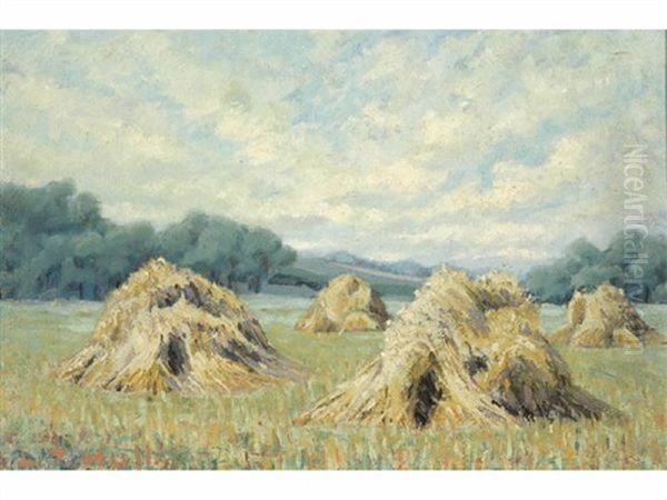 Grain Fields Oil Painting by Emma Lampert Cooper