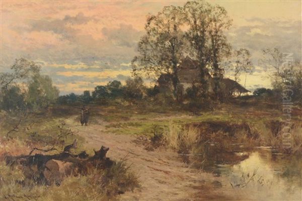 Evening Light Oil Painting by J. Horace Cooper