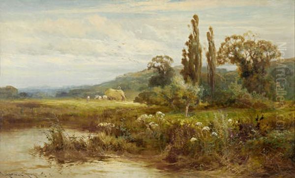 Haymaking Oil Painting by J. Horace Cooper