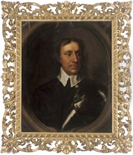 Portrait Of Oliver Cromwell In Armour Oil Painting by Samuel Cooper