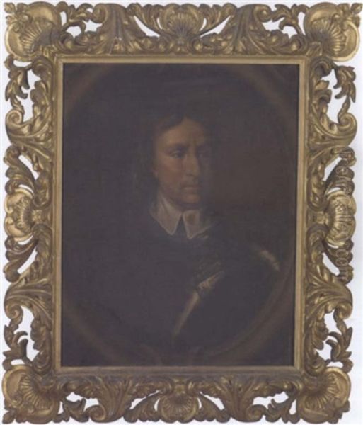 Portrait Of Oliver Cromwell In Armour Oil Painting by Samuel Cooper