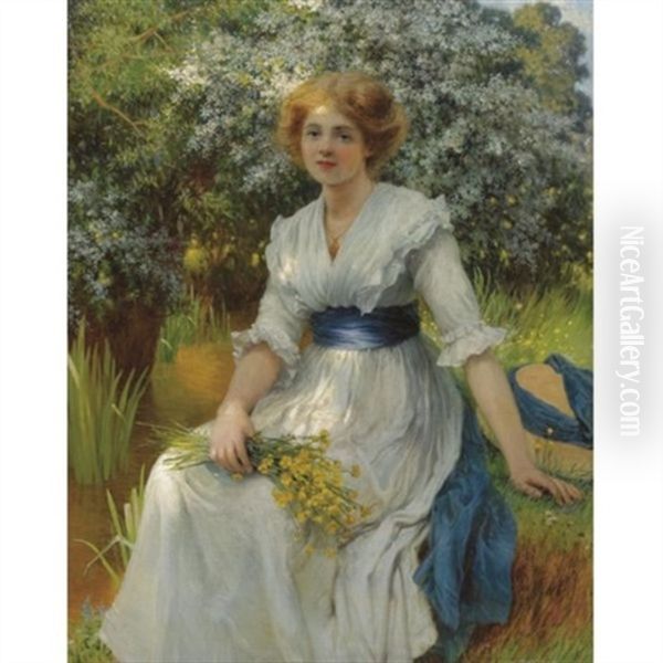 An Elegant Lady Resting Oil Painting by W. Savage Cooper