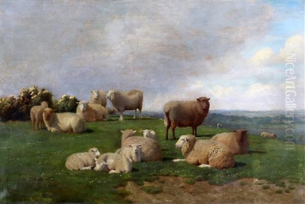 Schapen In Landschap Oil Painting by William Sidney Cooper