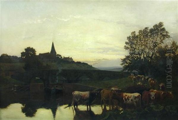 Evening In Kent Oil Painting by William Sidney Cooper