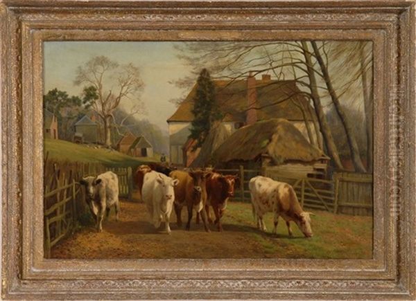 A Kentish Homestead Oil Painting by William Sidney Cooper