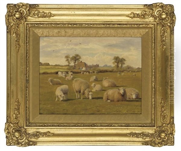 Sheep In A Field Oil Painting by William Sidney Cooper