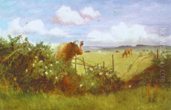 Cattle Grazing Oil Painting by William Sidney Cooper