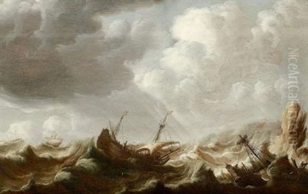 Marine Dans Une Cite Rocheuse Oil Painting by Pieter Coopse