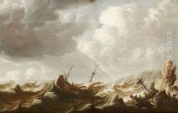 Marine Dans Une Cote Rocheuse Oil Painting by Pieter Coopse