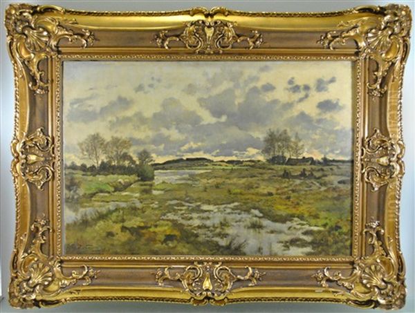 Paysage Marecageux Oil Painting by Joseph Theodore Coosemans