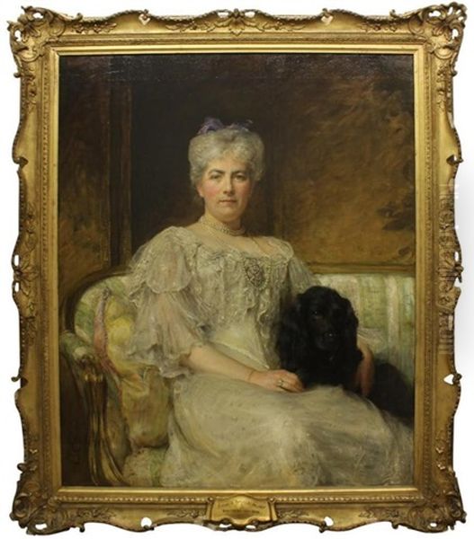 Portrait Of Mrs Geo W. Palmer Oil Painting by Sir Arthur Stockdale Cope