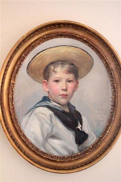 Portrait Of Charles Richard Britten Oil Painting by Sir Arthur Stockdale Cope