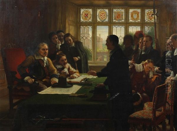 A Deputation Of Ministers And Elders Accompanied By The Dutch Ambassador Petitioning The Lord Protector Cromwell... Oil Painting by Charles West Cope