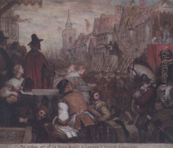 The Setting Out Of The Train Bands Of London To Relieve Gloucester Oil Painting by Charles West Cope