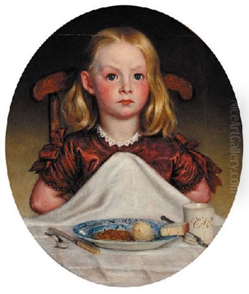 No More, Please - A Portrait Of The Artist's Daughter, Florence Cope by Charles West Cope