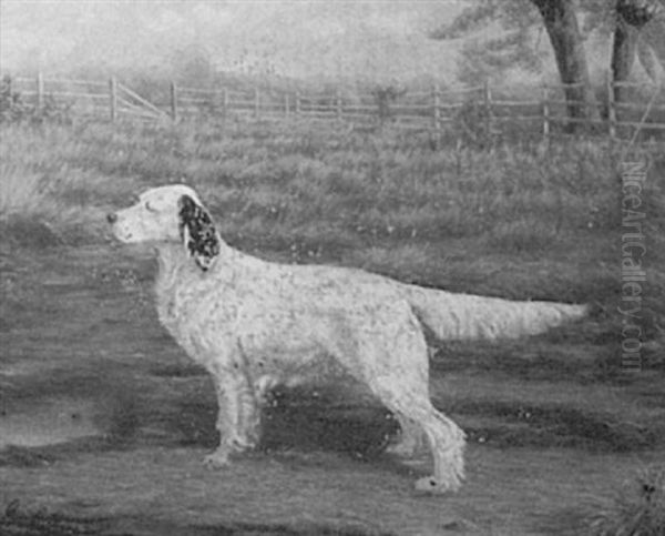 Hunting Dog In Field Oil Painting by George Cope