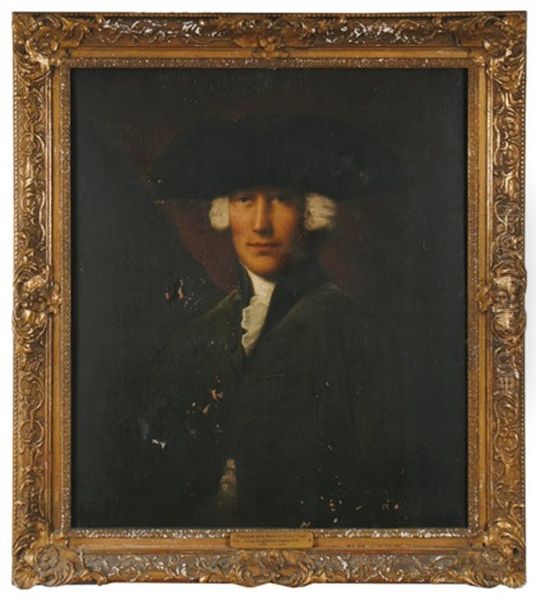 Portrait Of A Gentleman Half Length; Wearing A Green Coat, White Lace Stock And Tricorn Hat Oil Painting by John Singleton Copley