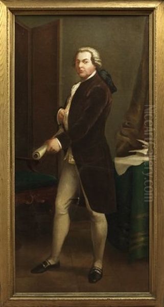 Portrait Of John Adams, Facing Left, Holding A Document Oil Painting by John Singleton Copley