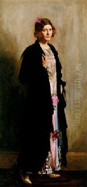 Portrait Of Monica, Daughter Of W. Madden, Esq. Oil Painting by Frank Thomas Copnall