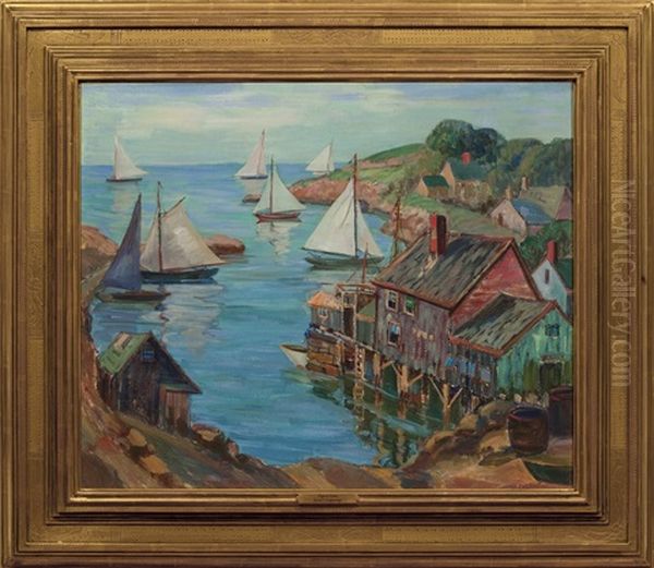 A Bacchanalian Scene Oil Painting by Fern Isabel Coppedge